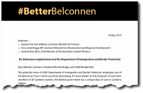 Open letter on the future of the Department of Immigration in Belconnen
